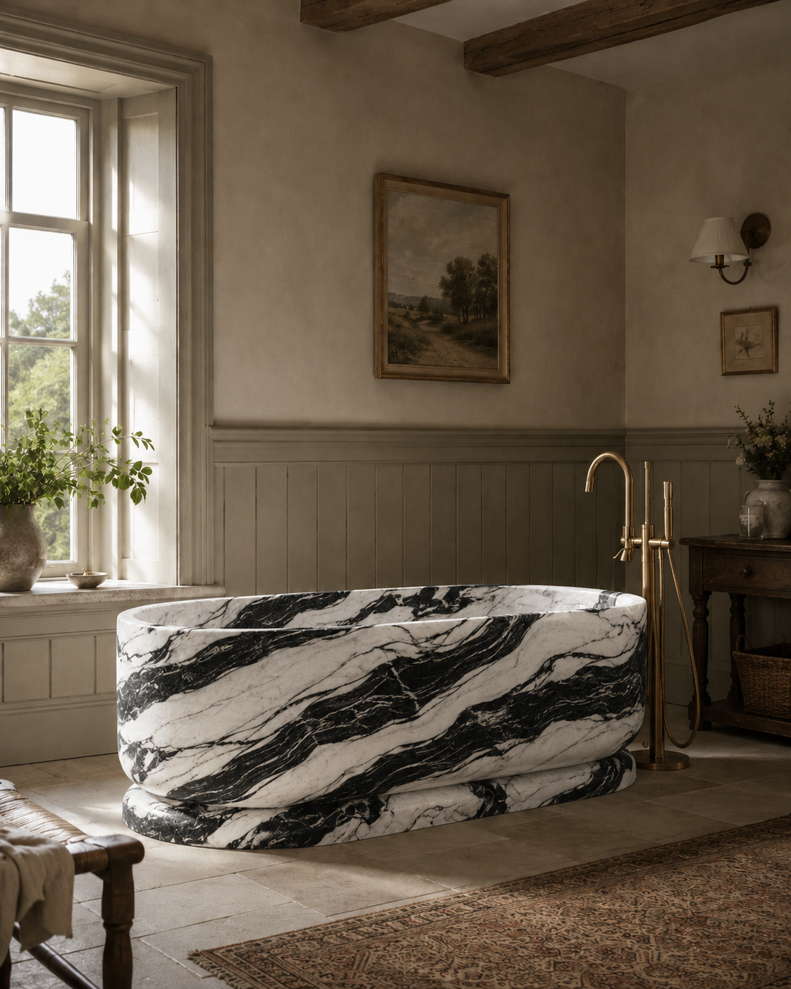 The Cotswold Collection | Freestanding Marble Bathtub