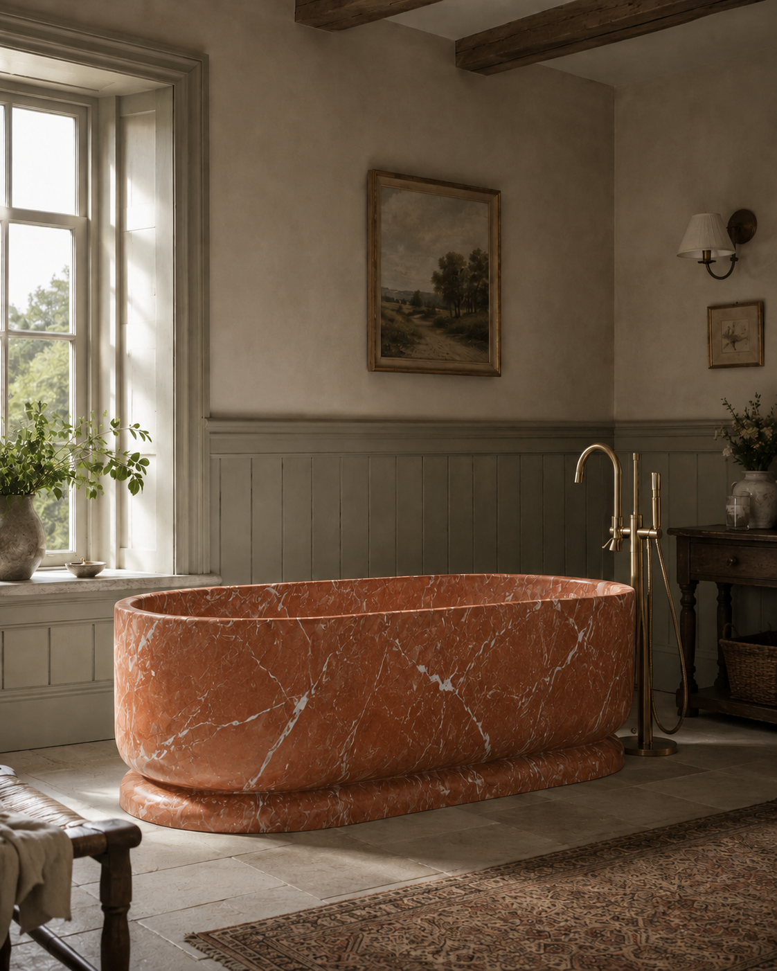 The Cotswold Collection | Freestanding Marble Bathtub