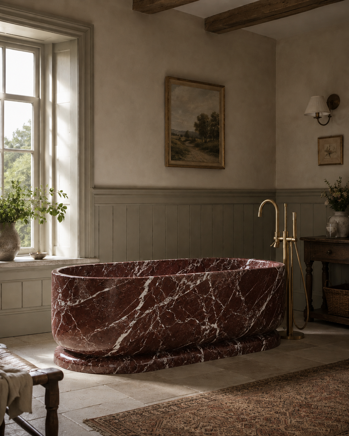 The Cotswold Collection | Freestanding Marble Bathtub