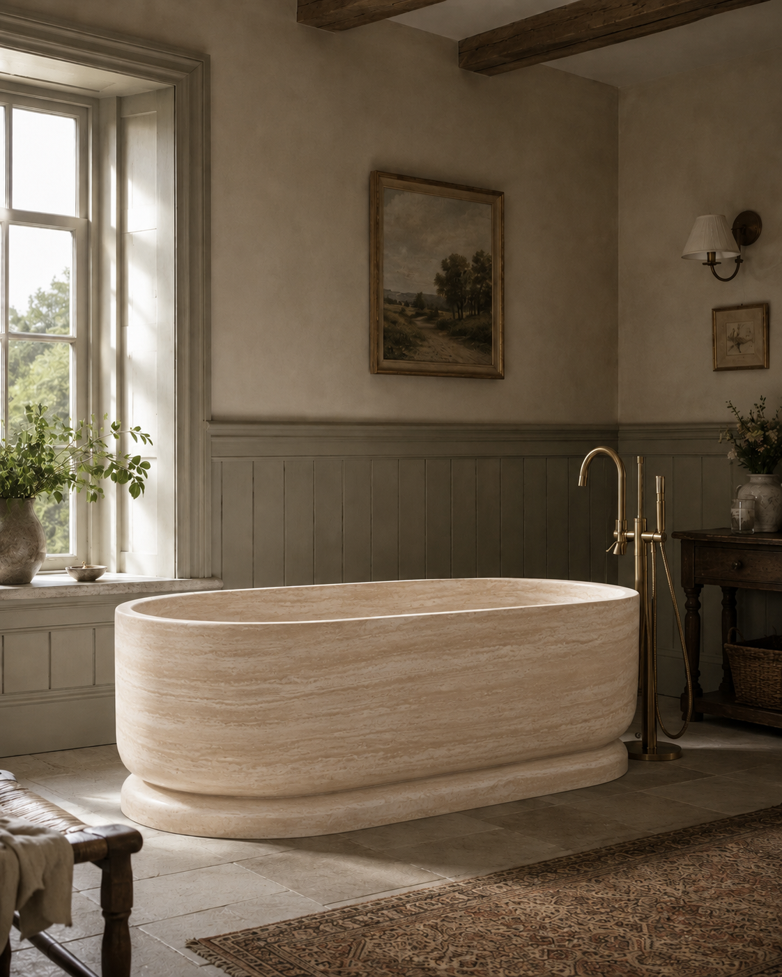The Cotswold Collection | Freestanding Marble Bathtub