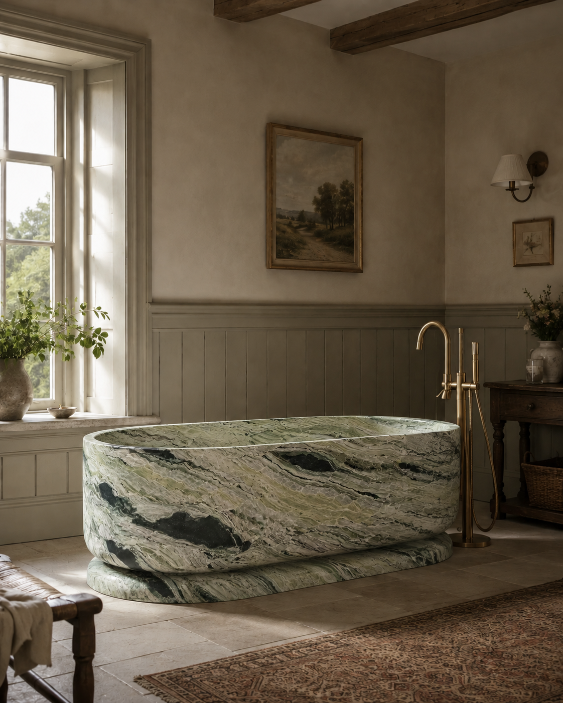 The Cotswold Collection | Freestanding Marble Bathtub