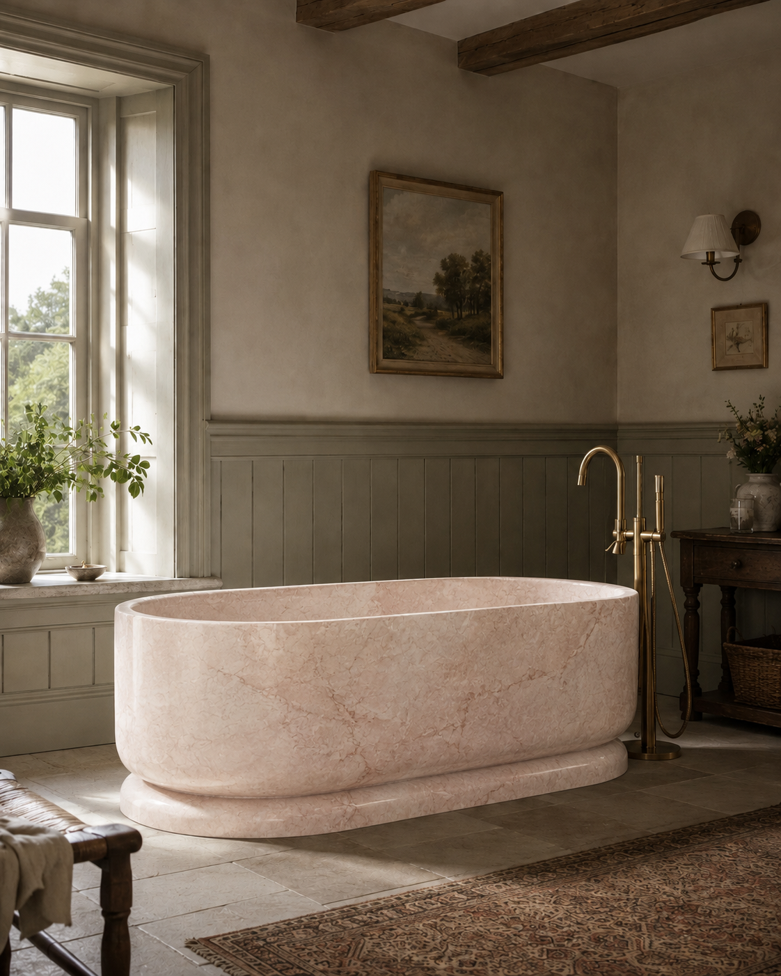 The Cotswold Collection | Freestanding Marble Bathtub