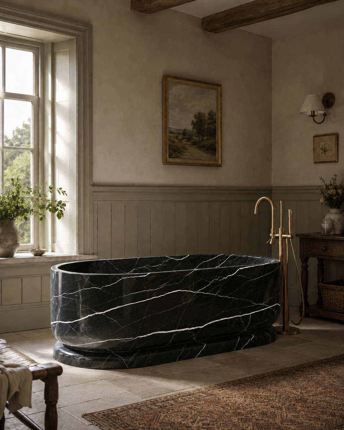 The Cotswold Collection | Freestanding Marble Bathtub