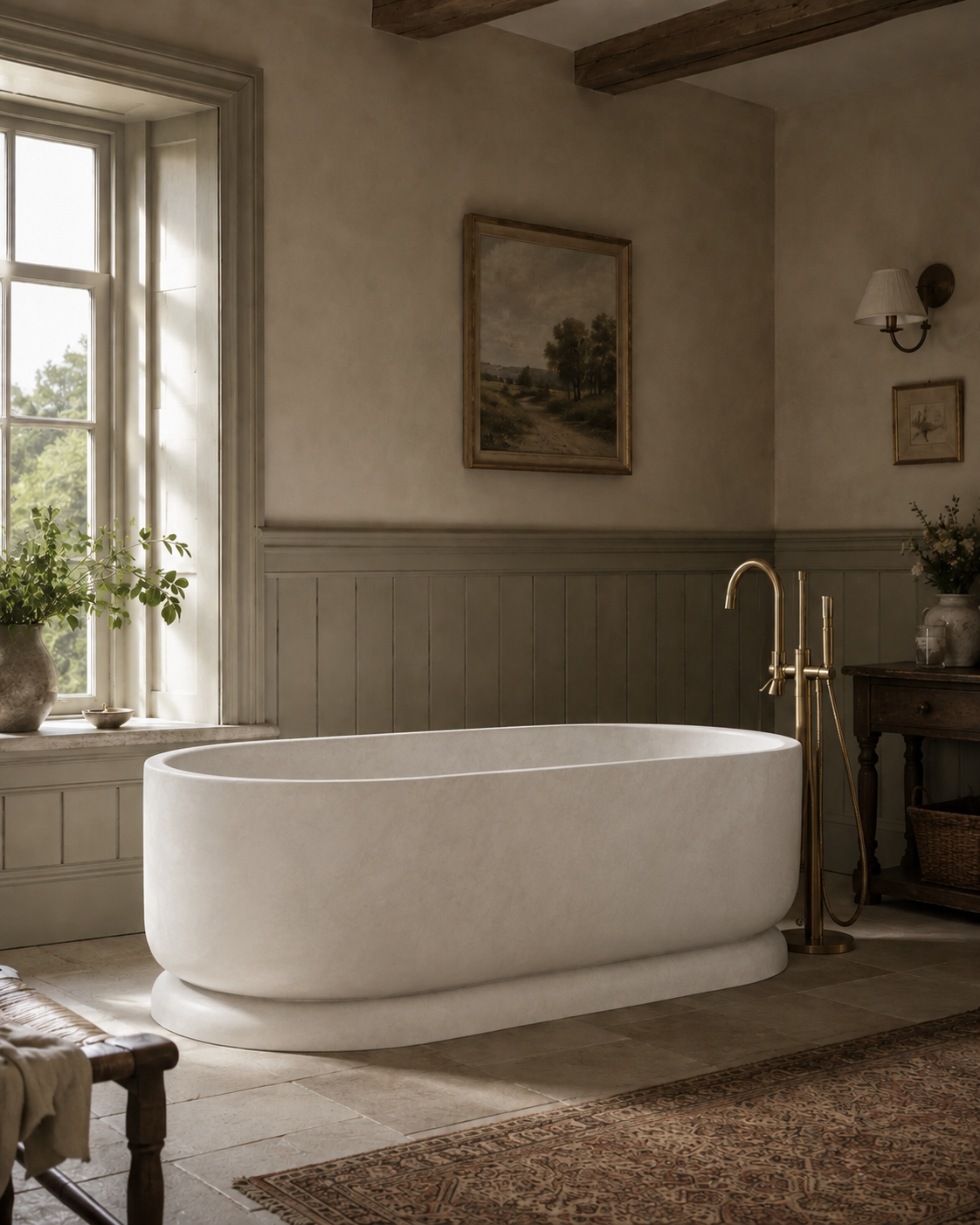 The Cotswold Collection | Freestanding Marble Bathtub
