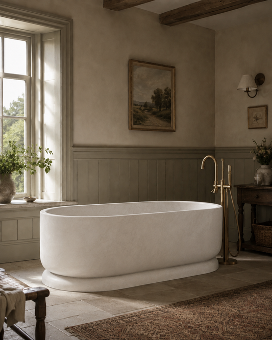 The Cotswold Collection | Freestanding Marble Bathtub – Calacatta Blue