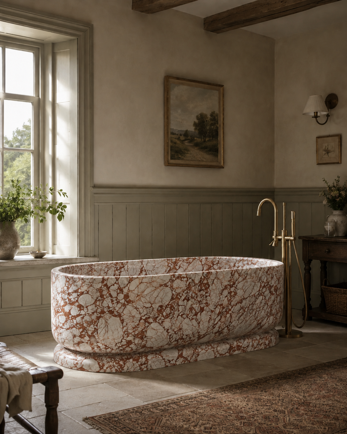 The Cotswold Collection | Freestanding Marble Bathtub