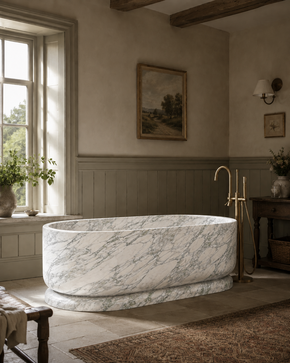 The Cotswold Collection | Freestanding Marble Bathtub