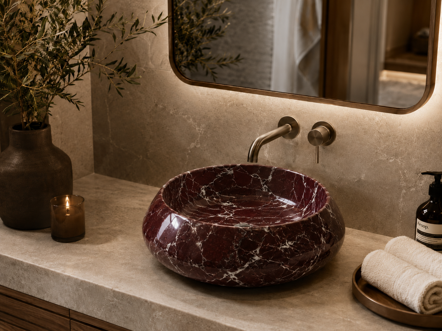 Carrara Collection | Luxury Counter-Top Marble Bowl Sink