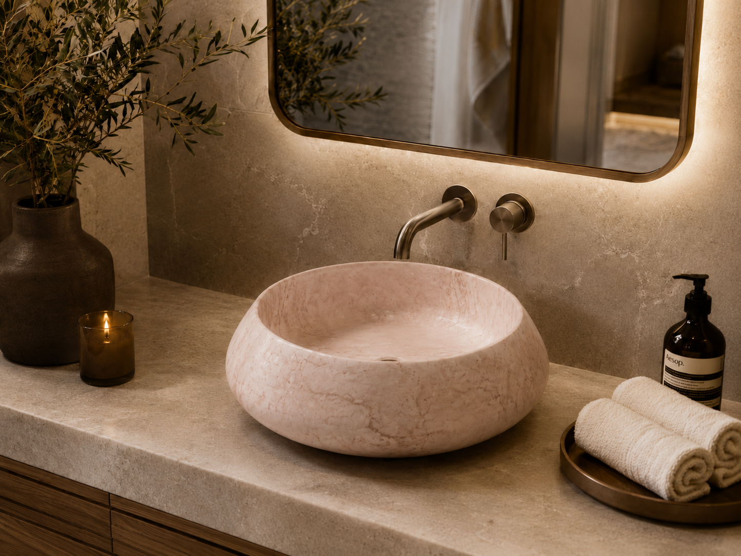 Carrara Collection | Luxury Counter-Top Marble Bowl Sink