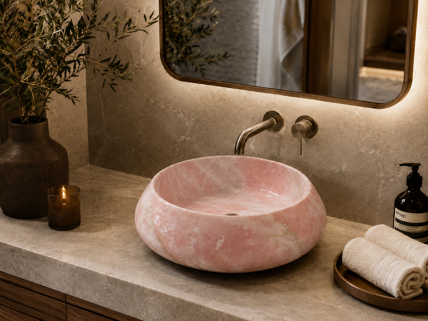 Carrara Collection | Luxury Counter-Top Marble Bowl Sink