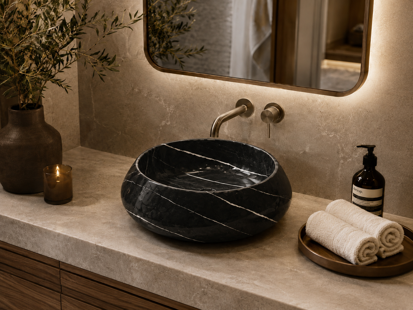 Carrara Collection | Luxury Counter-Top Marble Bowl Sink