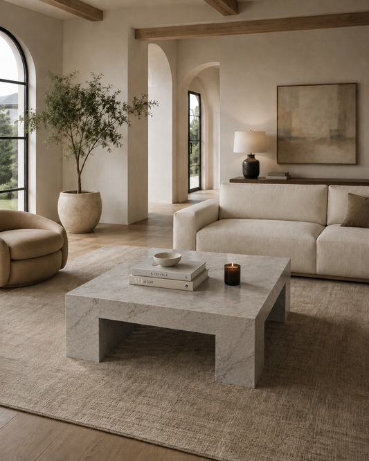 Belvedere Collection Luxury Stone Coffee Table – Taj Mahal, product view 3
