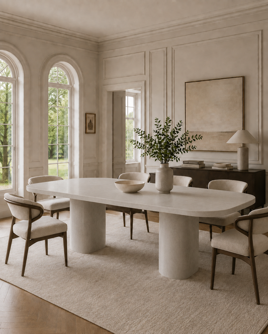 Saint-Tropez Collection Luxury Marble Dining Table – Crema Marfil, product view 11