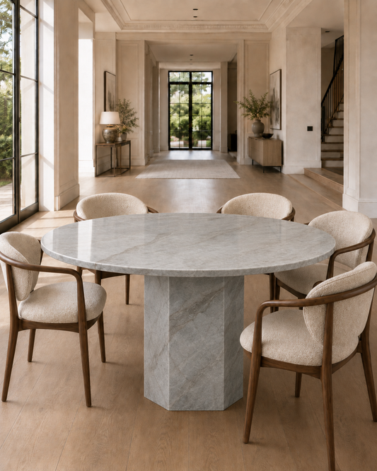 Roma Collection Luxury Stone Dining Table – Taj Mahal, product view 3