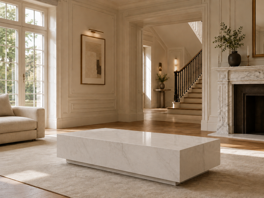 Palazzo Collection Luxury Marble Coffee Table – Crema Marfil, product view 11