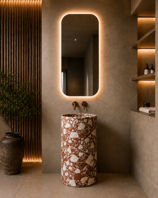 Bulgari Red Marble Pedestal, product view 1