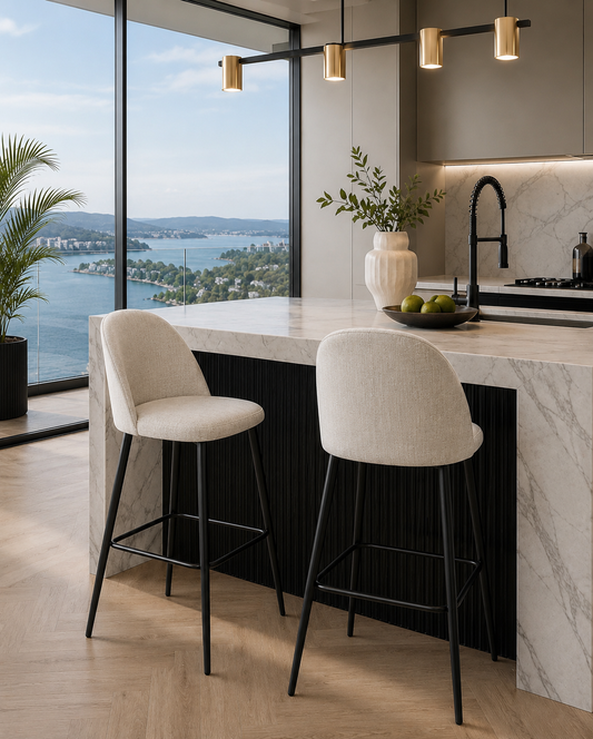 Sorrento Cream Bouclé Bar Stool – product view 1