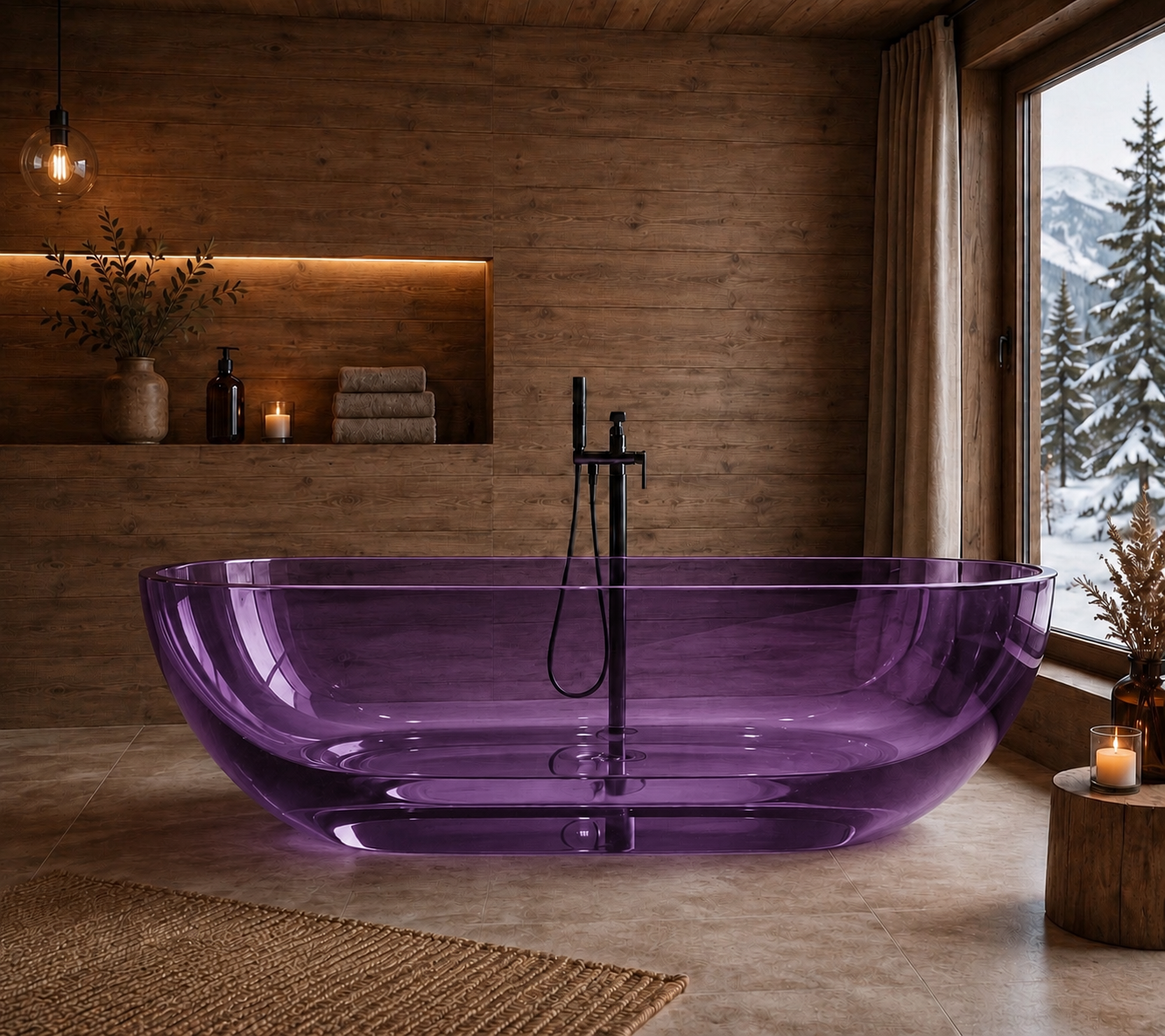 Transparent Resin Freestanding Bath | Luxury Stone Bath