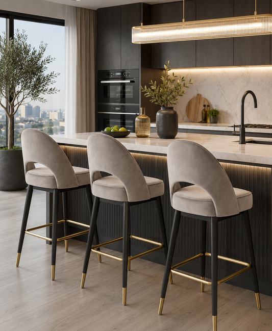 Lorenzo Premium Velvet Bar Stool – product view 1