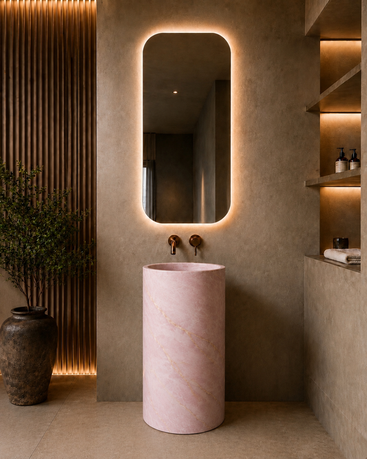 Pink Onyx Pedestal – product view 1