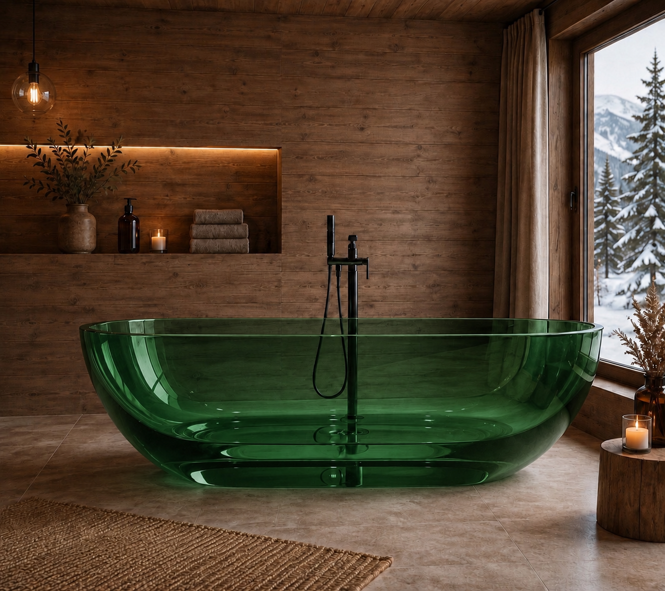 Transparent Resin Freestanding Bath | Luxury Stone Bath