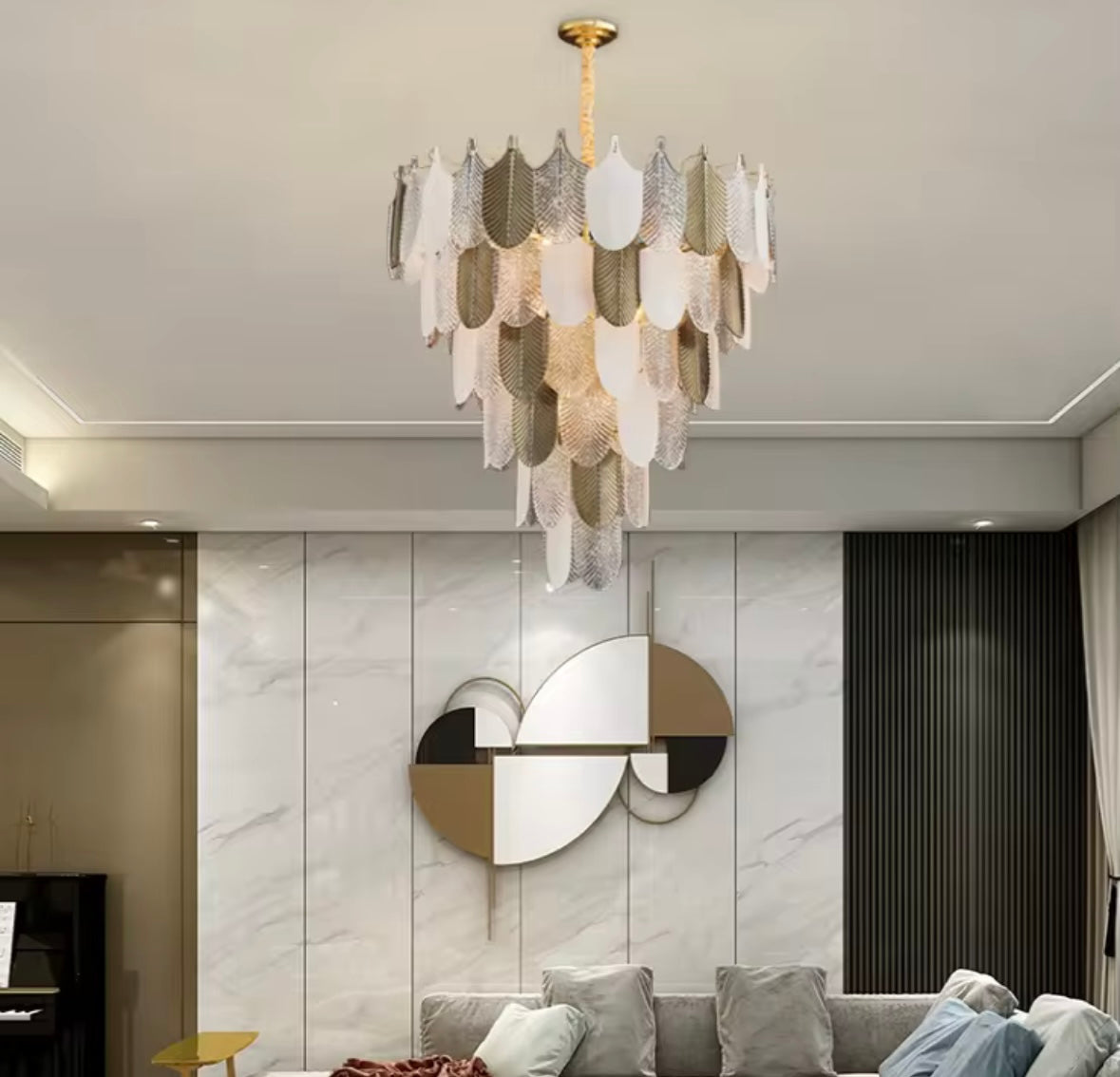 creative leaf style hanging chandelier