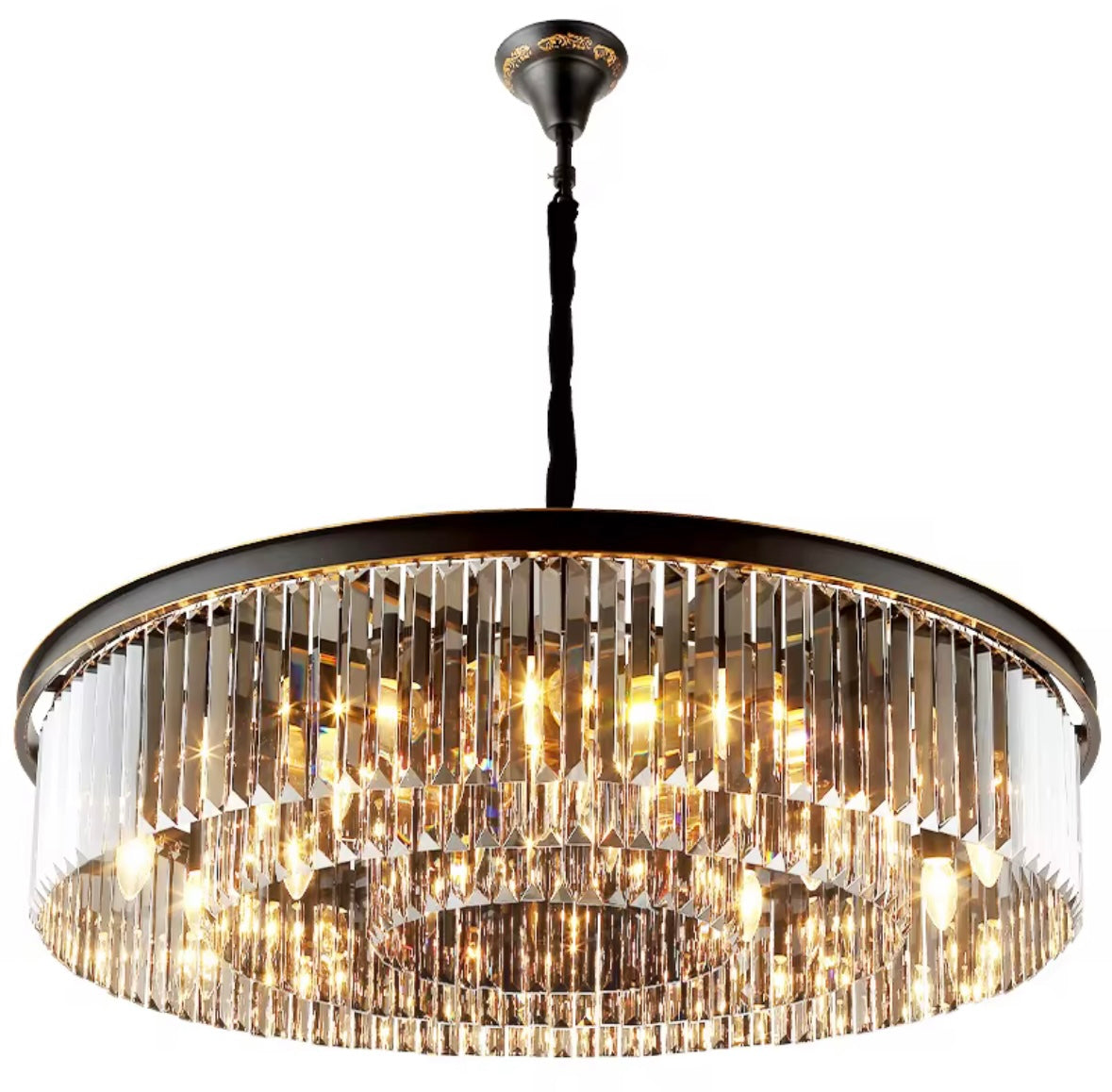lux multi layered chandelier