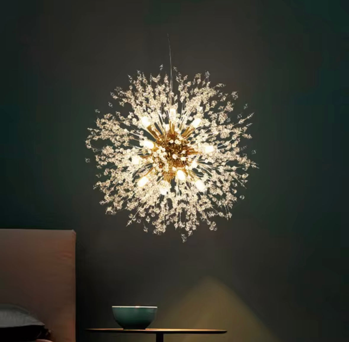 Gold Dandelion Effect chandelier
