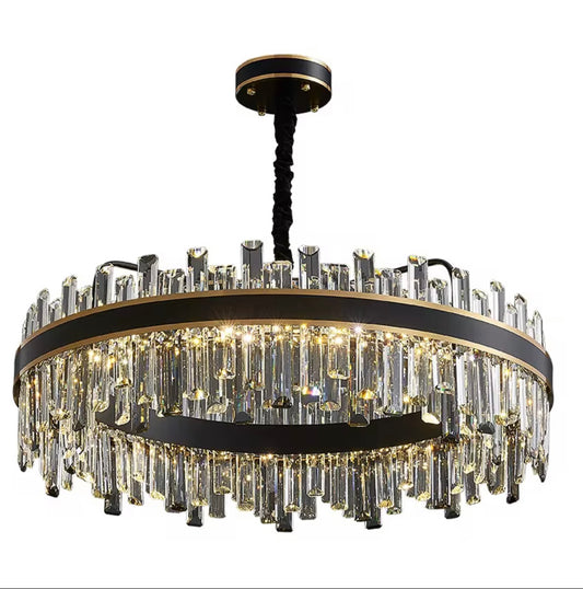 black & gold rimmed modern chandelier