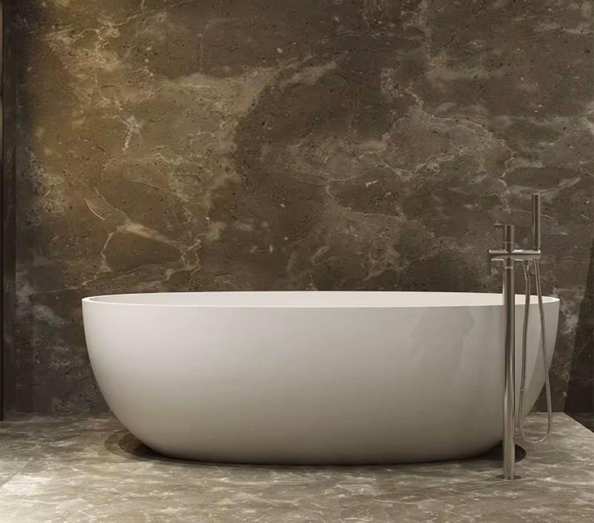 sleek stone resin bathtub