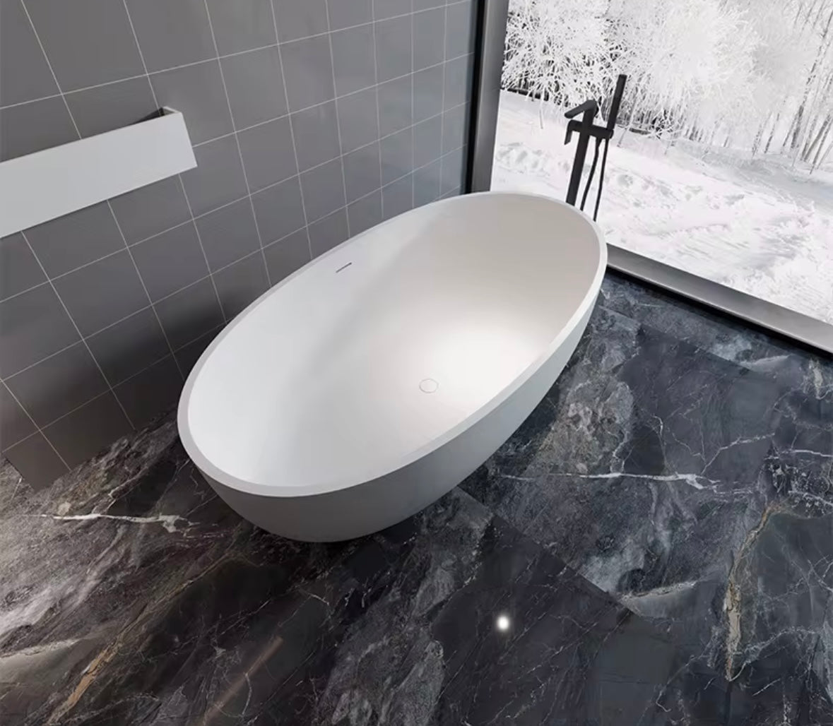 sleek stone resin bathtub