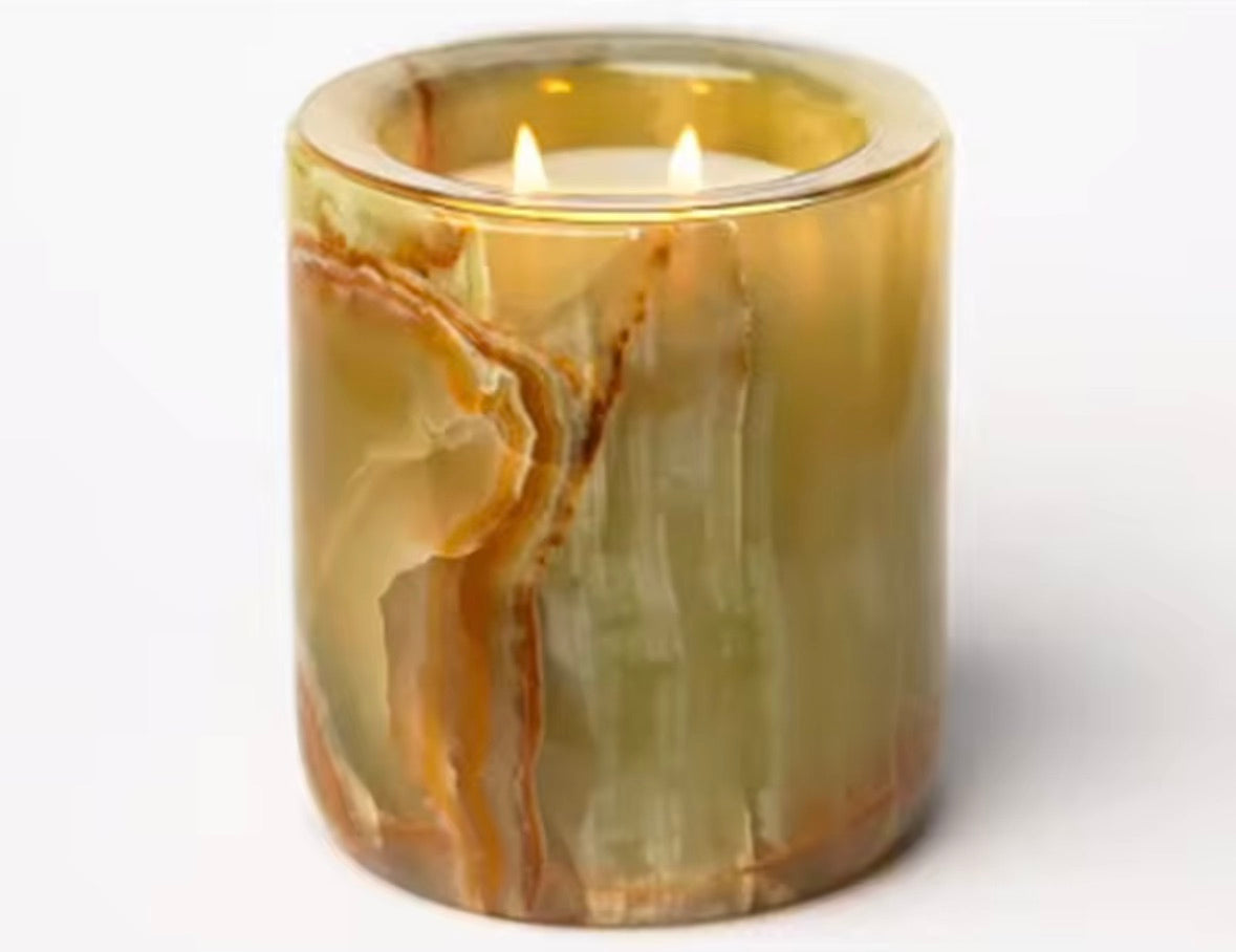 marble ancient green luxury candle holder