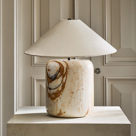 Rounded marble bedside/room lamp