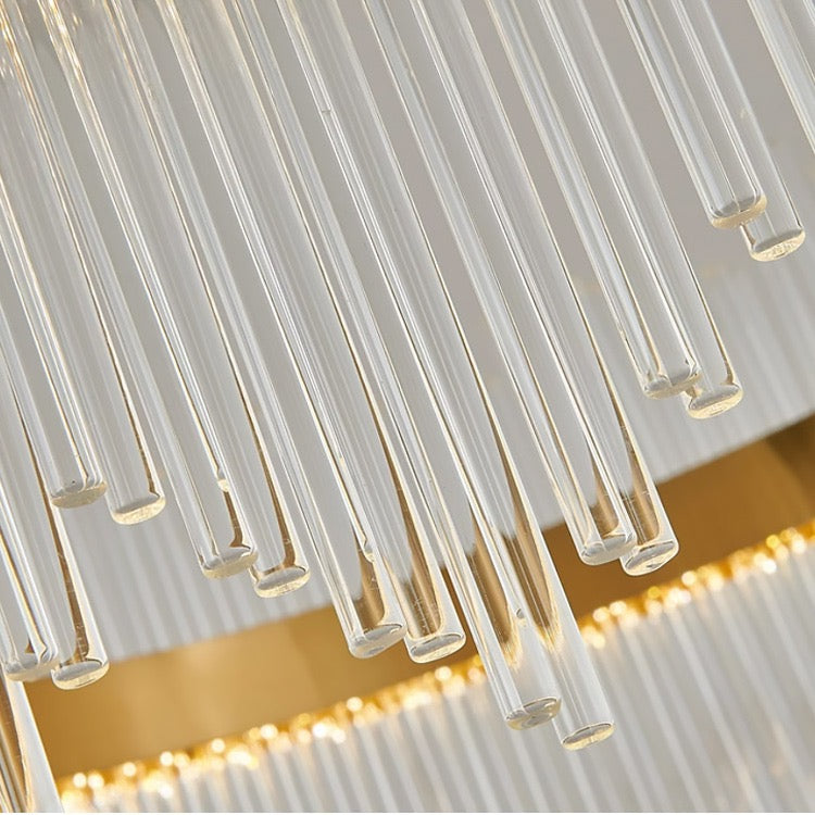 Modern Oval Gold Crystal Chandelier