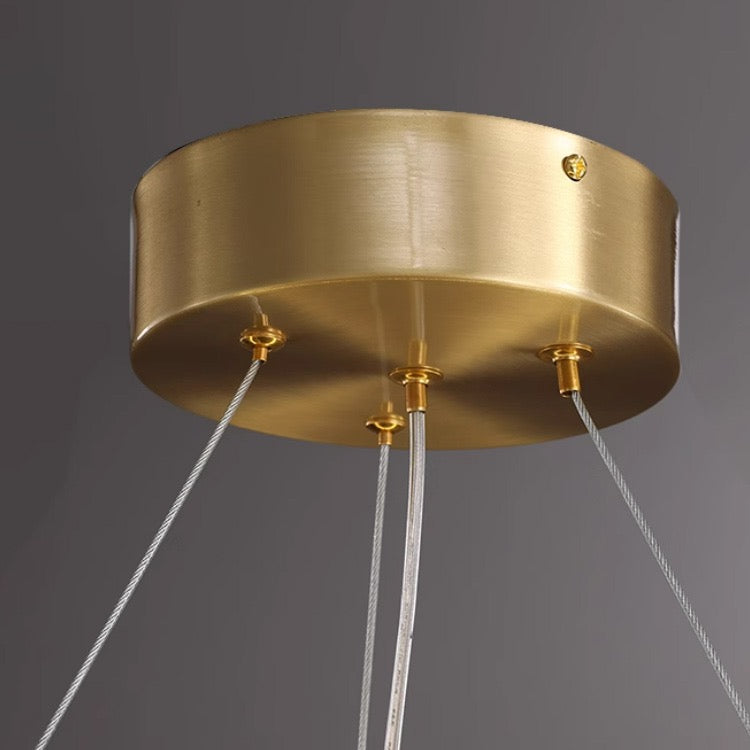 Modern Oval Gold Crystal Chandelier