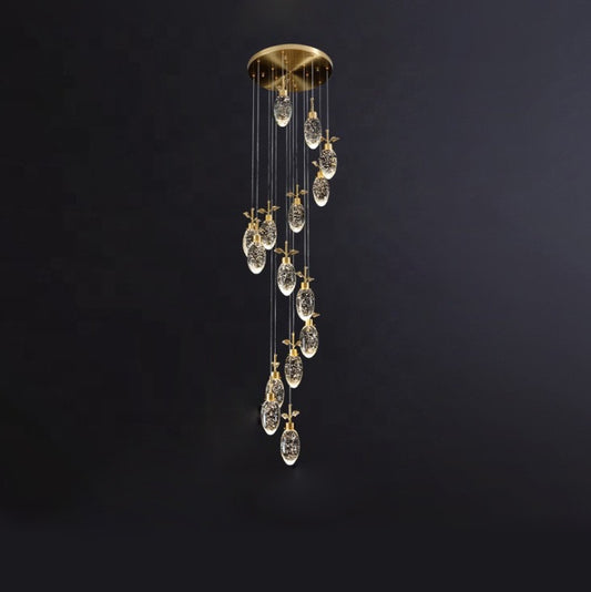 Gold Water Droplet Style Chandelier