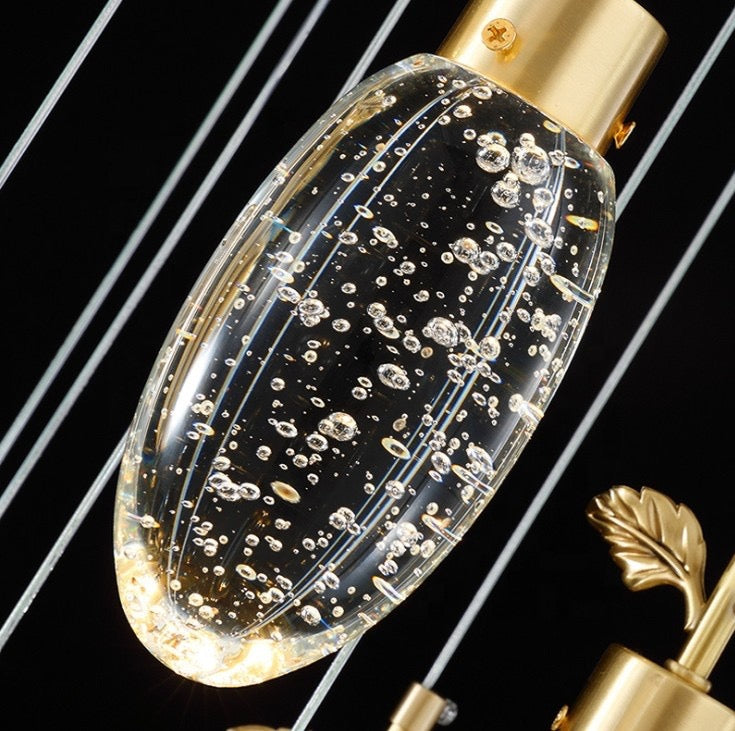 Gold Water Droplet Style Chandelier