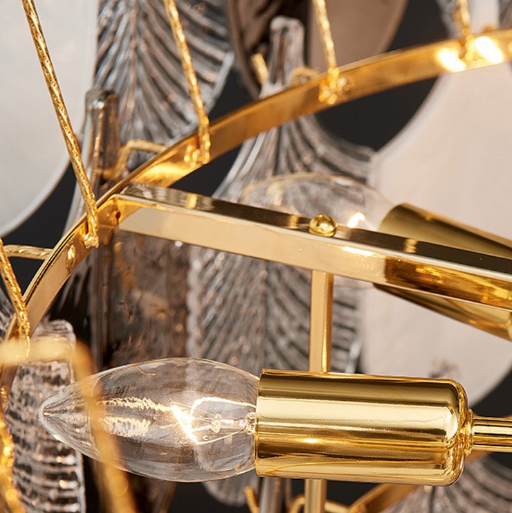 creative leaf style hanging chandelier