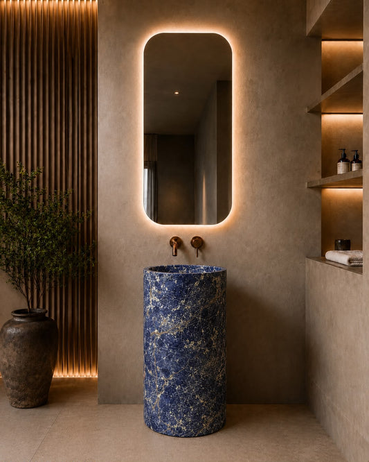 Bolivian Blue Marble Pedestal, product view 1