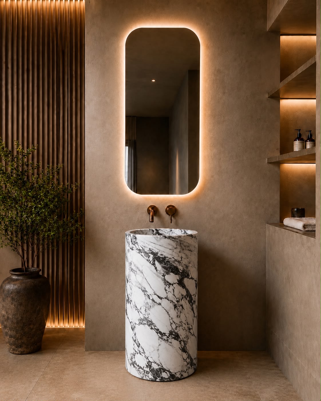 Arabescato Corchia Marble Pedestal – product view 1