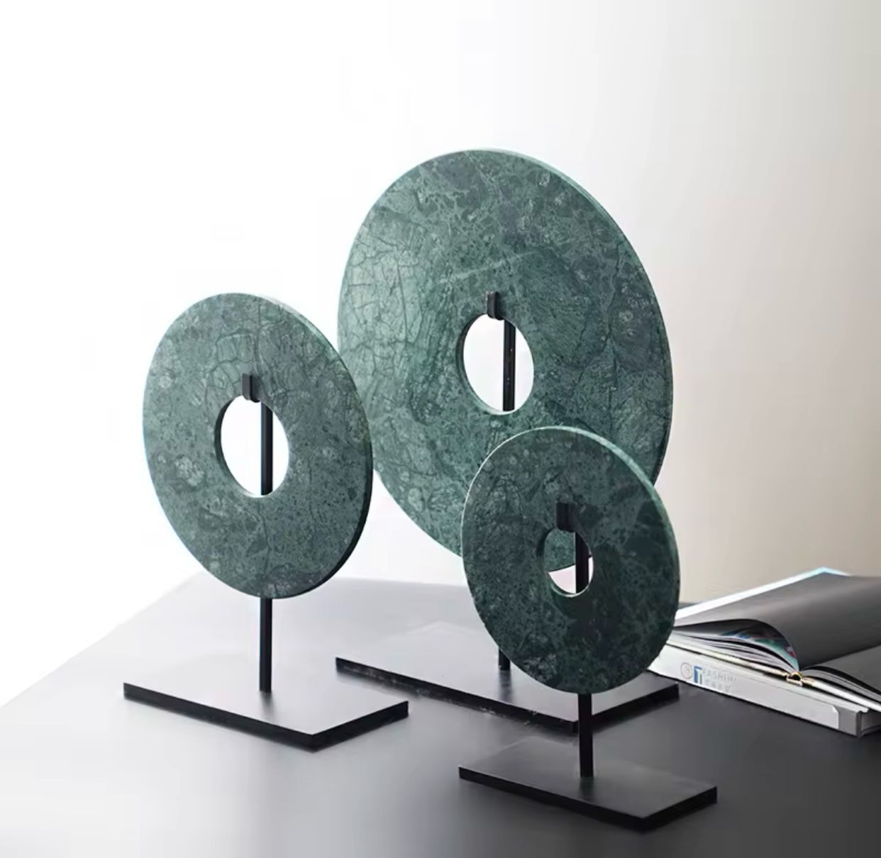 marble disk sculptures